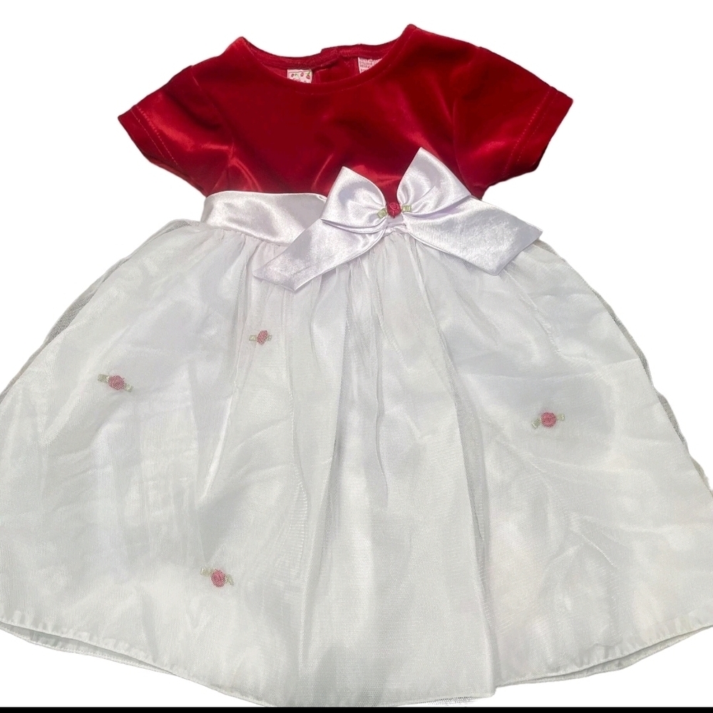 Red and White Dress with Bow